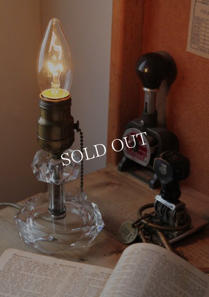 アンティークテーブルライト｜クリアカットガラスのミニテーブルランプ卓上照明