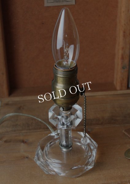 アンティークテーブルライト｜クリアカットガラスのミニテーブルランプ卓上照明
