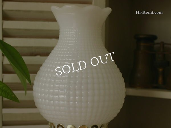 画像6: USAヴィンテージホブネイルミルクガラス製テーブルライト｜照明 (6)