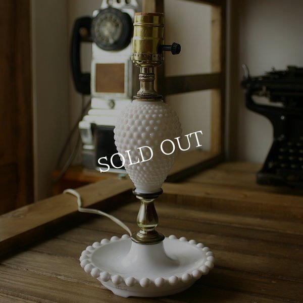 画像4: USAヴィンテージミルクガラス製ホブネイルテーブルライト｜照明 (4)