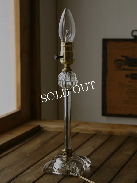 画像3: USAヴィンテージクリアガラス製テーブルライト/照明アンティーク (3)