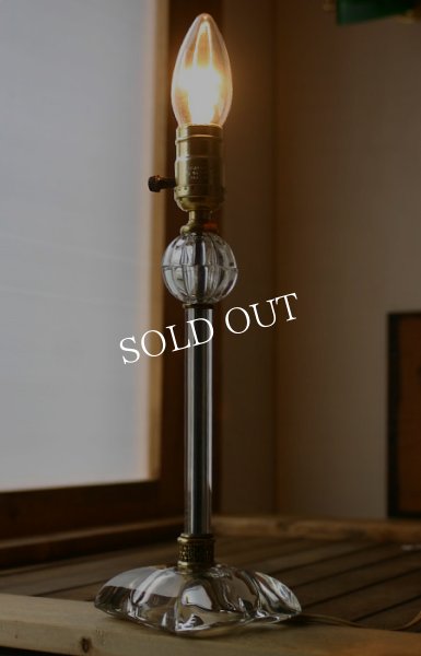 画像2: USAヴィンテージクリアガラス製テーブルライト/照明アンティーク (2)