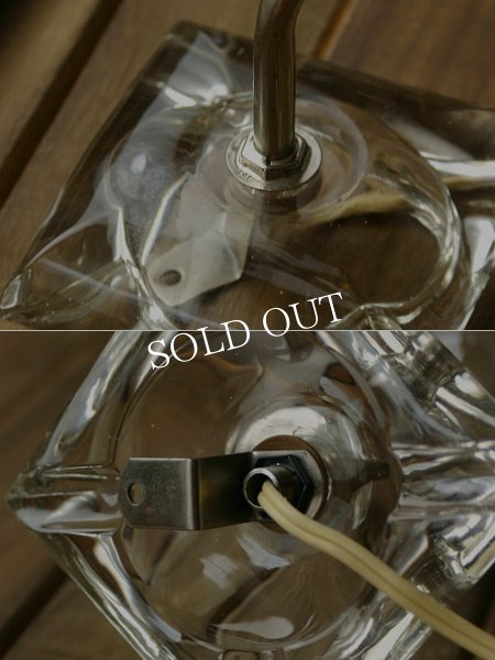 ヴィンテージクリアガラス製ウォールランプ壁掛け照明クリスタルブラケットライト｜アンティーク