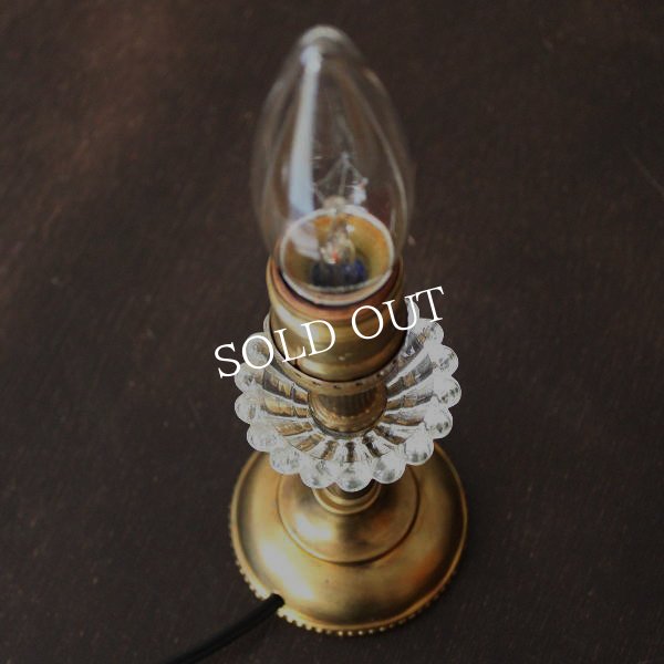 画像3: 真鍮製ヴィンテージガラス飾付ミニテーブルライト｜アメリカン卓上照明 (3)