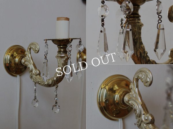 画像8: ヴィンテージガラスプリズムミニキャンドルブラケットライト照明 (8)