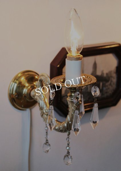 画像4: ヴィンテージガラスプリズムミニキャンドルブラケットライト照明 (4)