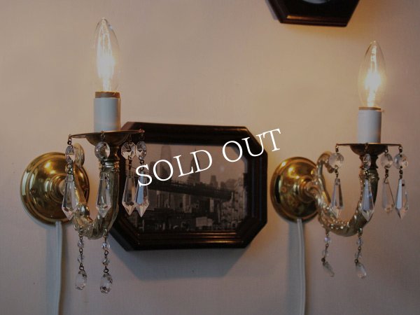 画像6: ヴィンテージガラスプリズムミニキャンドルブラケットライト照明 (6)