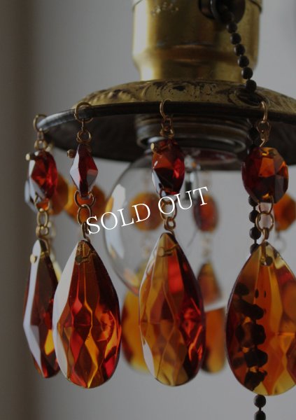 画像4: アンバーガラスプリズム付真鍮フレームのブラケットライト｜照明 (4)