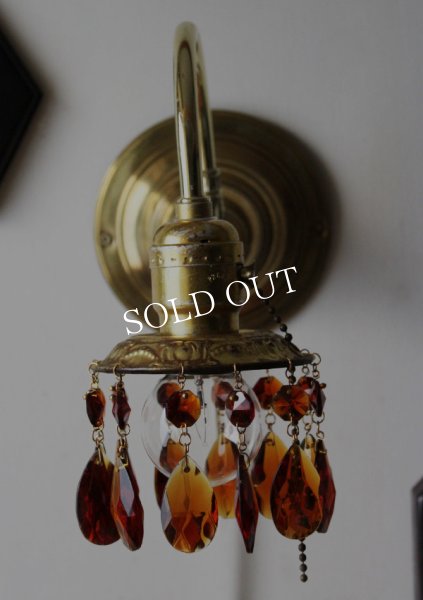 画像3: アンバーガラスプリズム付真鍮フレームのブラケットライト｜照明 (3)