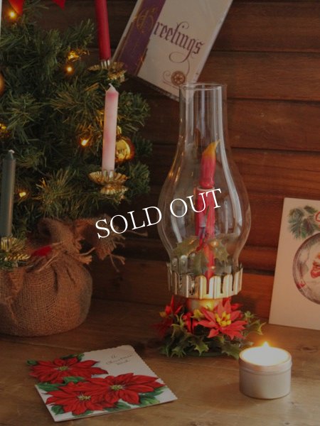 アンティークランプ｜クリスマスハリケーンチムニー卓上照明テーブルライト