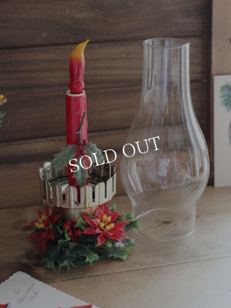 アンティークランプ｜クリスマスハリケーンチムニー卓上照明テーブルライト