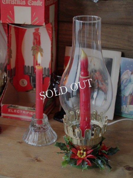 アンティークランプ｜クリスマスハリケーンチムニー卓上照明テーブルライト