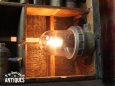画像2: ヴィンテージ真鍮製ガラスシェードマリンランプ 小D/アンティークウォールランプ (2)