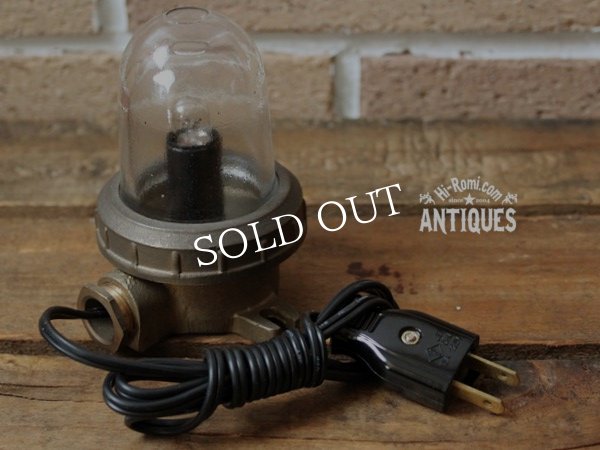 画像3: ヴィンテージ真鍮製ガラスシェードマリンランプ 小D/アンティークウォールランプ (3)