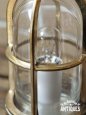 画像4: ヴィンテージ真鍮製ガラスシェードマリンランプB/アンティークウォールランプ (4)