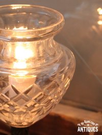 画像2: ヴィンテージカットガラスミニテーブルライトA｜卓上照明カフェランプ