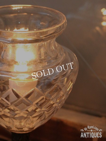 アンティークテーブルライト｜カットガラスゴブレットミニ卓上照明ランプ