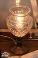 アンティークテーブルライト｜カットガラスゴブレットミニ卓上照明ランプ