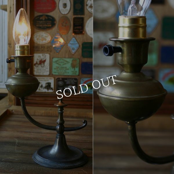 画像2: アメリカ ヴィンテージ 真鍮製 テーブルランプ ライト/アンティーク (2)