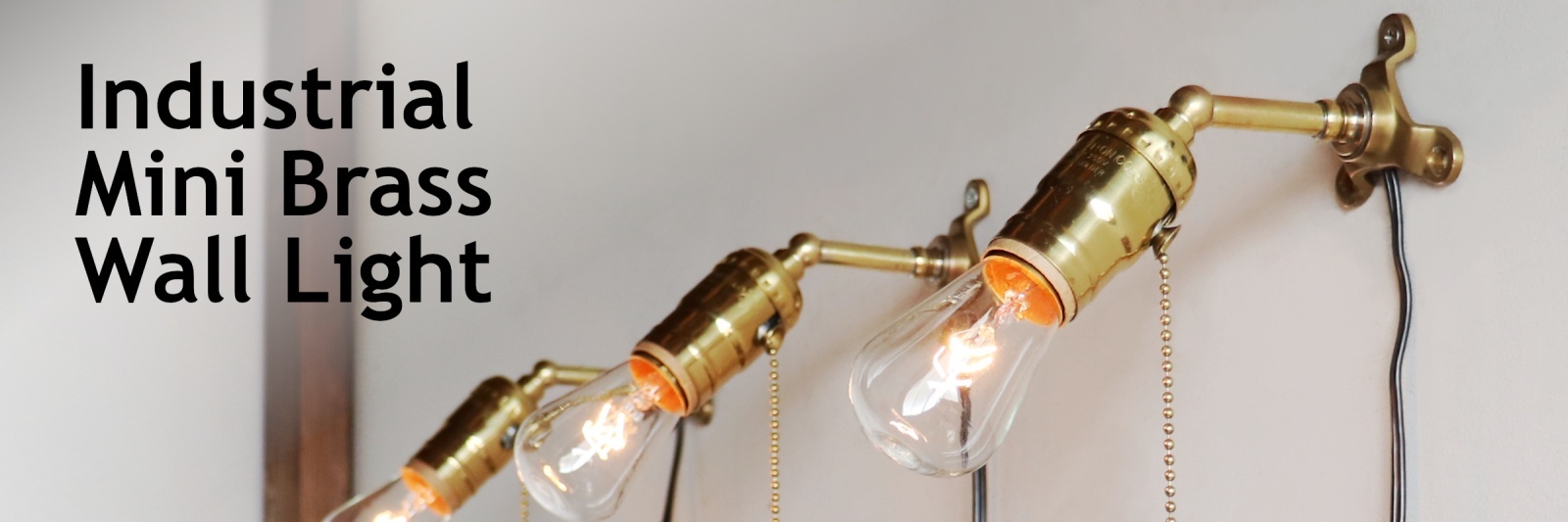 ヴィンテージインダストリアル真鍮製ミニブラケットライト