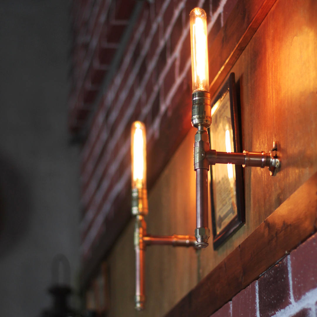通信販売-銅製 ブラケットライト 壁掛けライト 室内照明• ブラケット 壁掛け照明 インダストリアル led照明 ウォールライト •玄関照明 間接照明  階段 ダイニング 照明器具：クロスユー