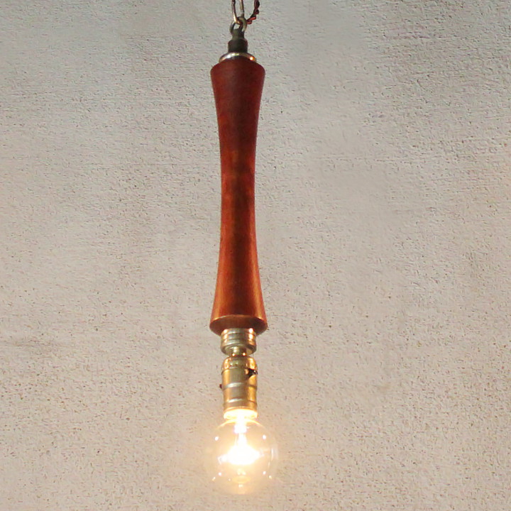 ミッドセンチュリーウッドペンダントライト｜木製吊下げ照明USAヴィンテージ1950年代