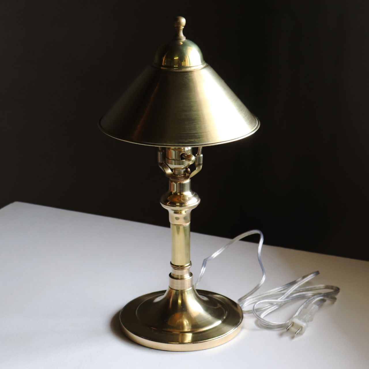 USAヴィンテージアールデコオールブラステーブルライト｜アンティーク真鍮製卓上照明ランプ