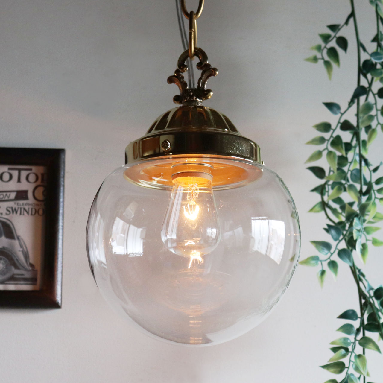 返品?交換対象商品】 古いガラスのビンドウ(瓶胴)の創作ランプ